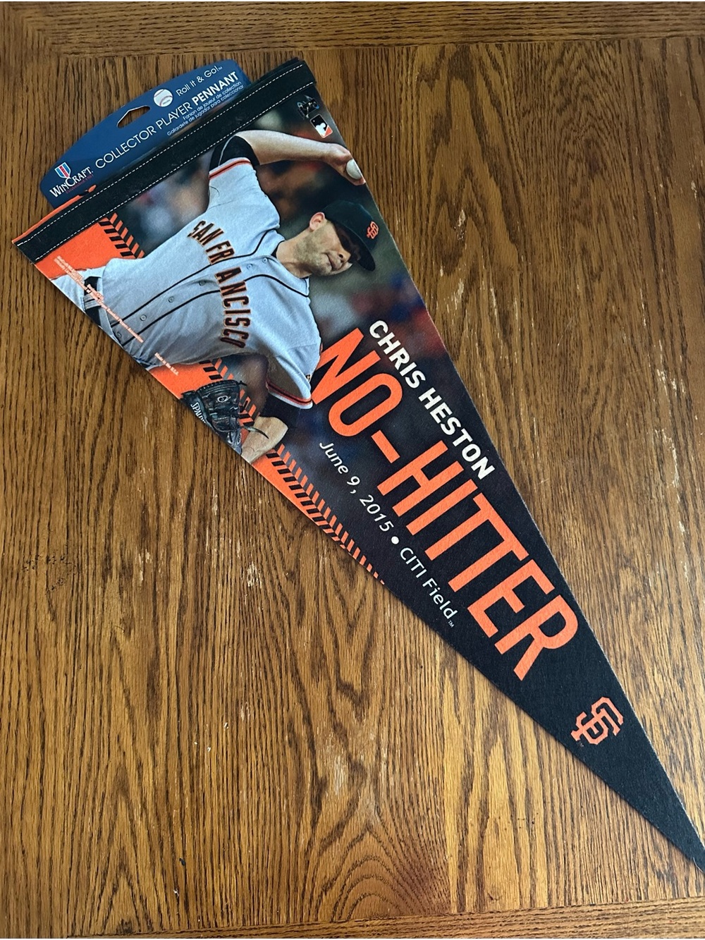 San Francisco Giants Chris Heston No-Hitter Pennant 12"x30" NOS Mint